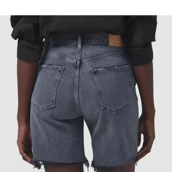 Citizens Of Humanity Grayish-black Hi-Waist Button Fly Jean Shorts Size 32! NWT! - Picture 3 of 16